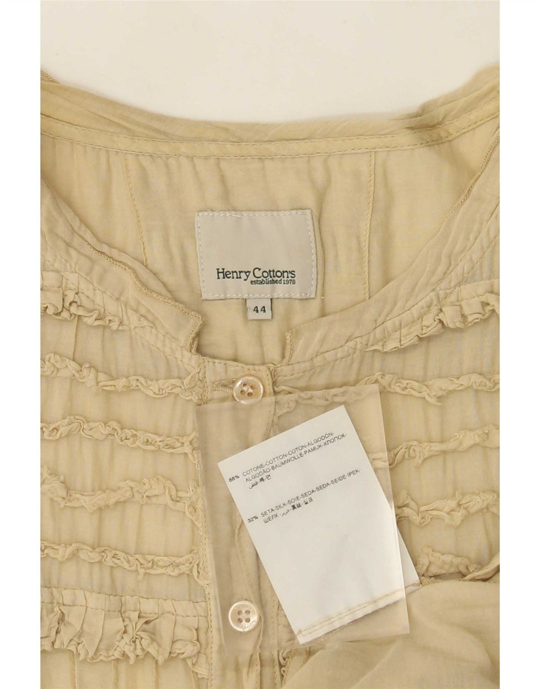 Top tunica senza maniche da donna Henry Cottons IT 44 Cotone beige medio