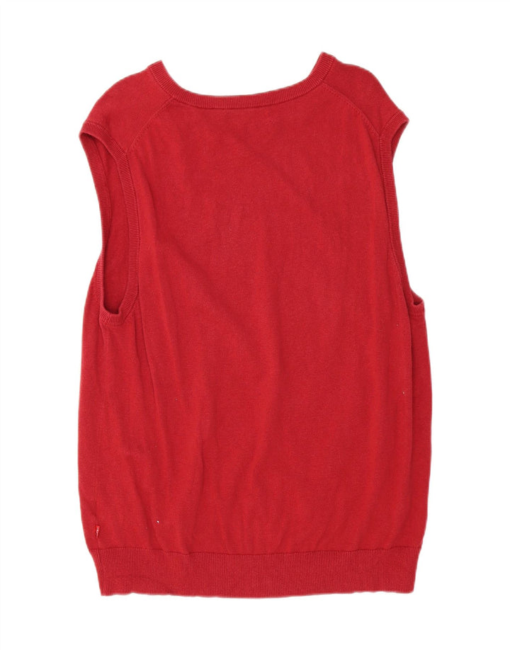 IZOD Mens Vest Tank Top Large Burgundy Cotton Vintage Izod and Second-Hand Izod from Messina Hembry 