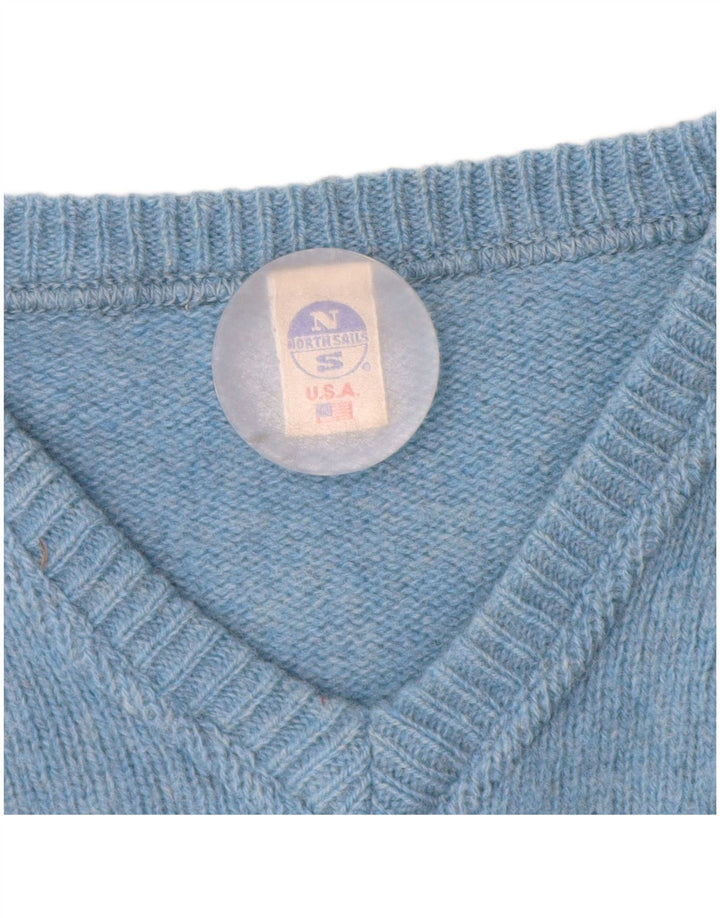 Maglione da uomo con scollo a V North Sails XL in lana blu