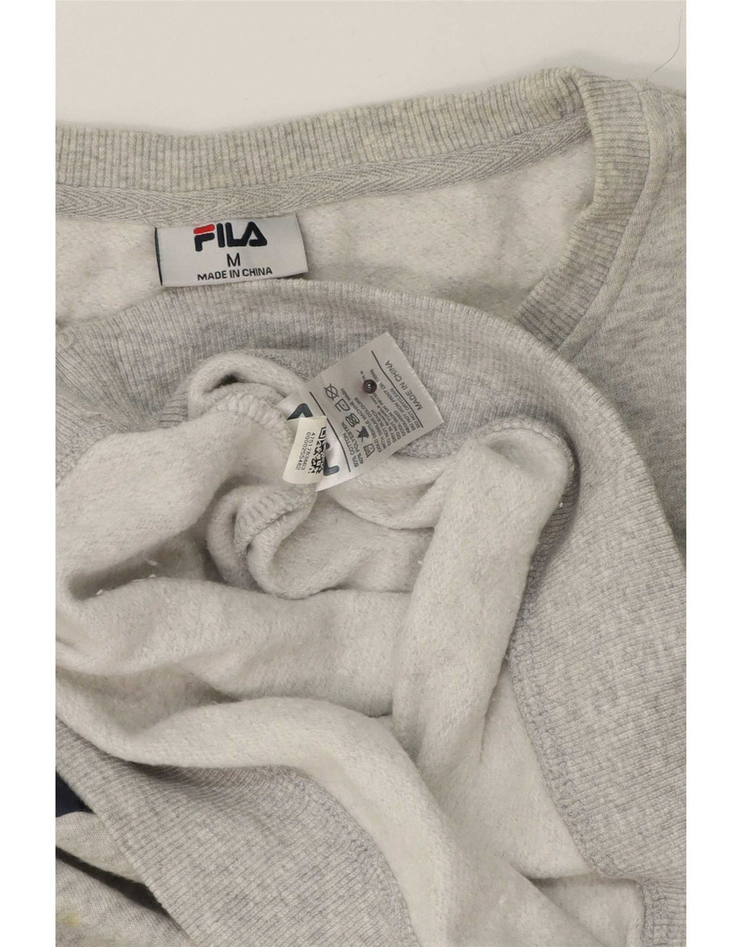 Fila Felpa grafica da uomo Maglione Cotone chiazzato grigio medio