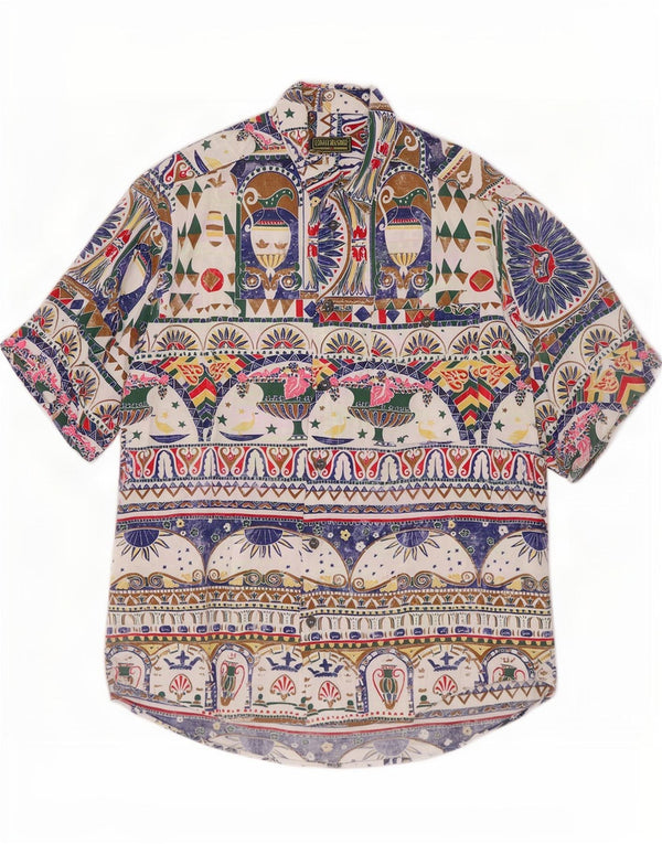 Conte Massimo Camicia a maniche corte da uomo media multicolore geometrica