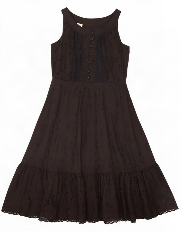 Yessica Womens Sleeveless A-Line Dress UK 12 Medium Black Spotted Polyester
