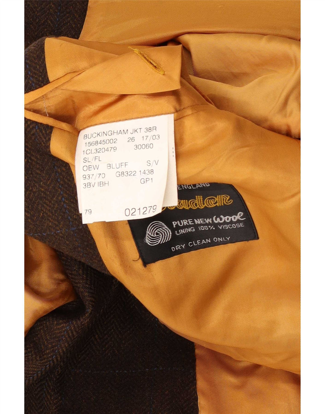 Bladen Giacca blazer da uomo a 3 bottoni UK 38 Lana nuova a quadri marrone medio