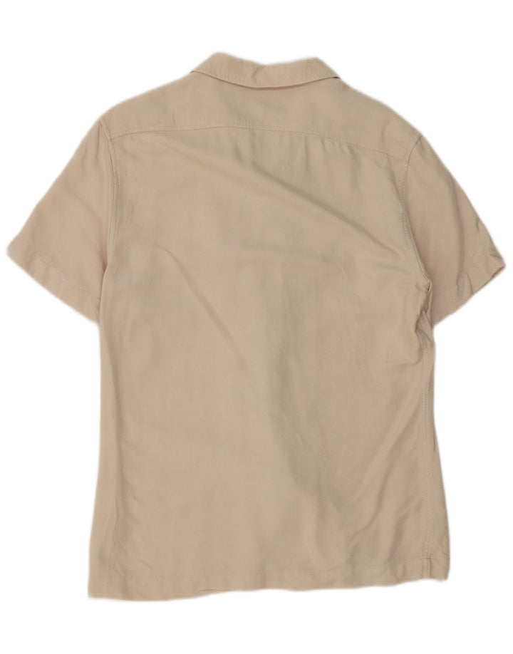 Camicia REISS da uomo a maniche corte, vestibilità regolare, piccola, beige