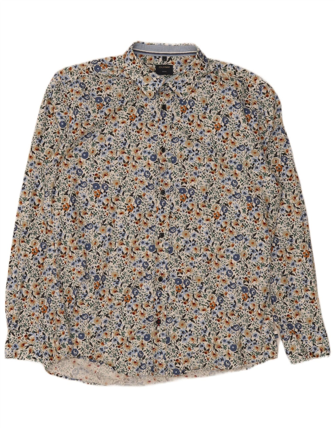 Camicia da uomo Olymp grande in cotone floreale multicolore