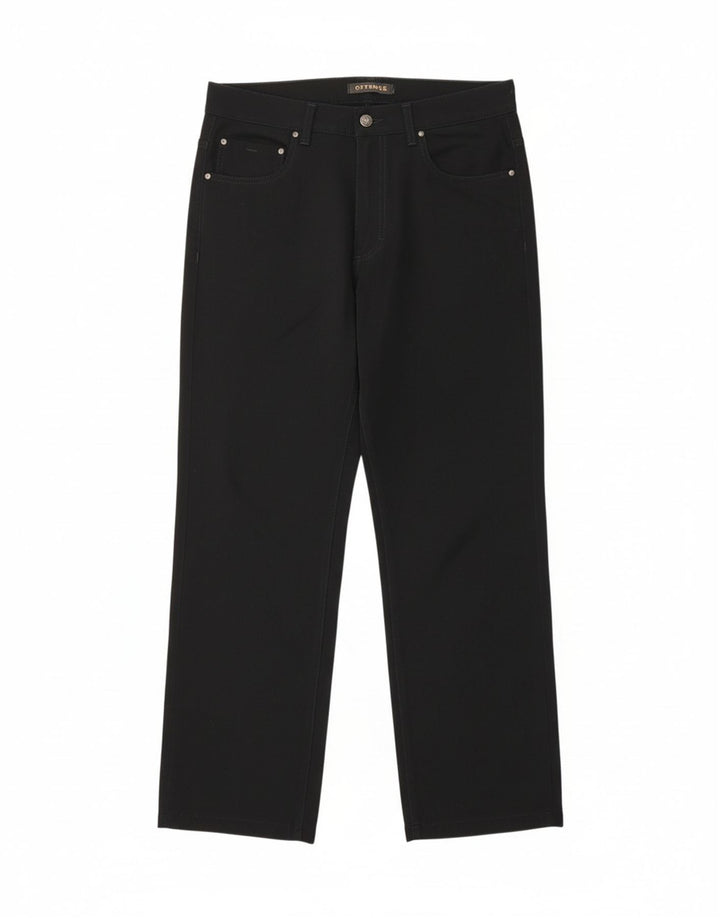 GF FERRE Mens Straight Casual Trousers W32 L29 Black Polyamide Vintage GF Ferre and Second-Hand GF Ferre from Messina Hembry 
