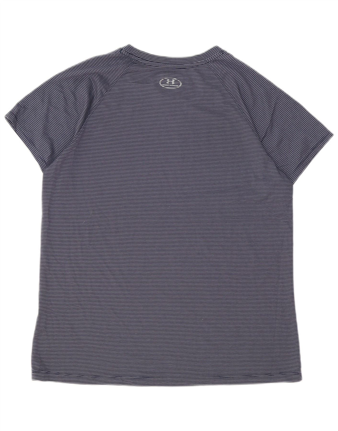 T-shirt Heat Gear da donna UNDER ARMOUR UK 16 grande gessato blu navy