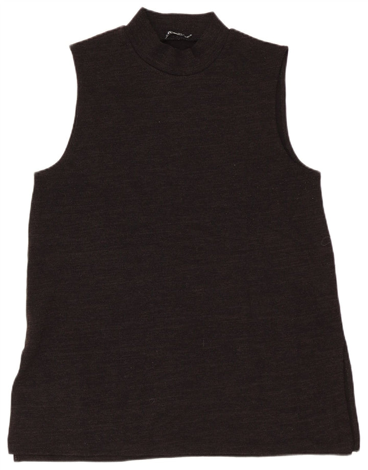 Canotta da donna Zara UK 14 grande nera screziata