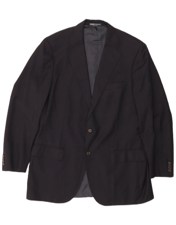 POLO RALPH LAUREN Giacca blazer a 2 bottoni da uomo UK 44 2XL Lana blu navy