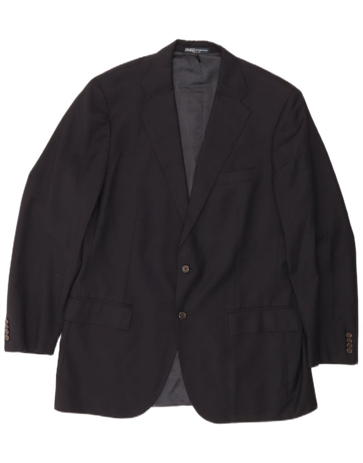 POLO RALPH LAUREN Giacca blazer a 2 bottoni da uomo UK 44 2XL Lana blu navy