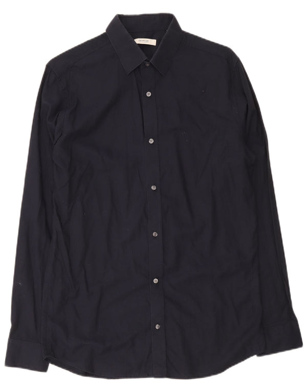 Camicia premium da uomo Jack & Jones in cotone blu navy medio