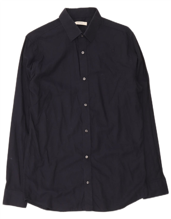 Camicia premium da uomo Jack & Jones in cotone blu navy medio