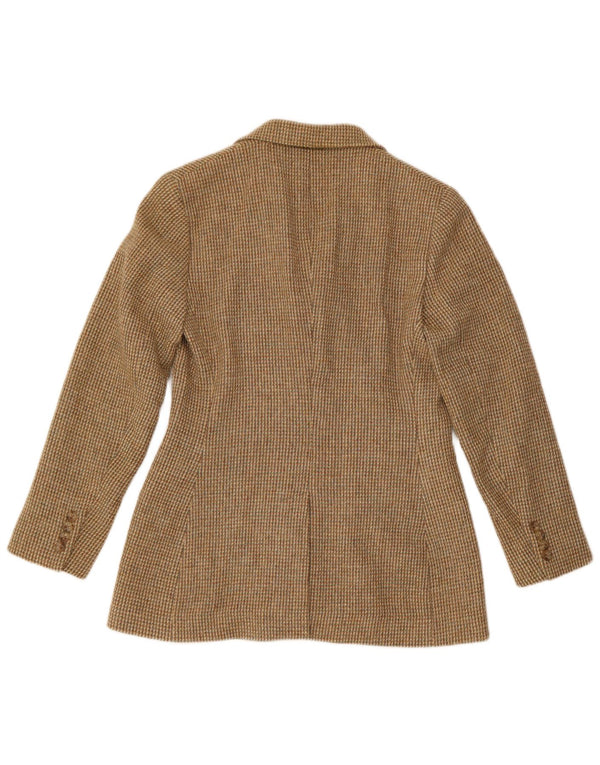 Giacca blazer a 3 bottoni da donna Ralph Lauren US 10 grande assegno marrone