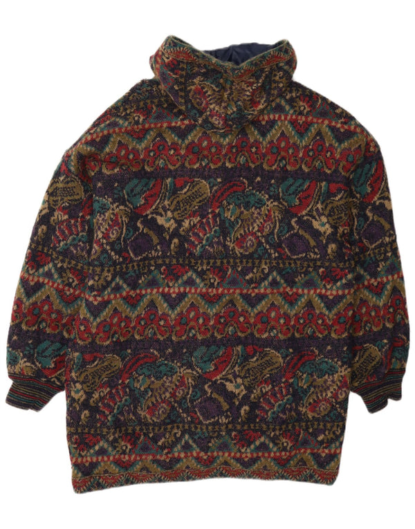Giacca reversibile vintage da uomo con motivo astratto UK 42 XL multicolore