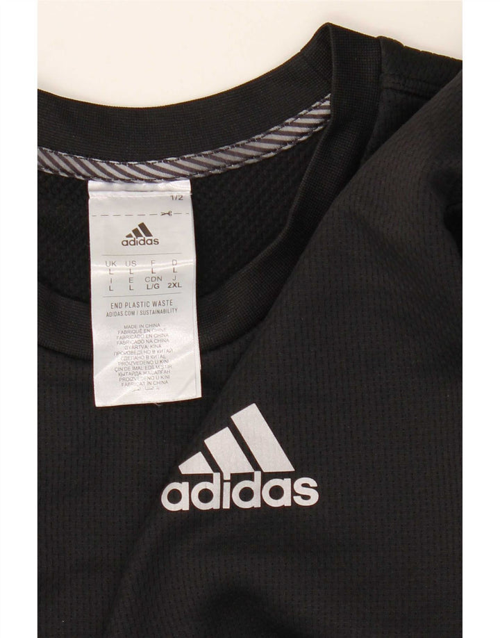 Adidas Aeroready Top da uomo a maniche lunghe grande in poliestere color block nero