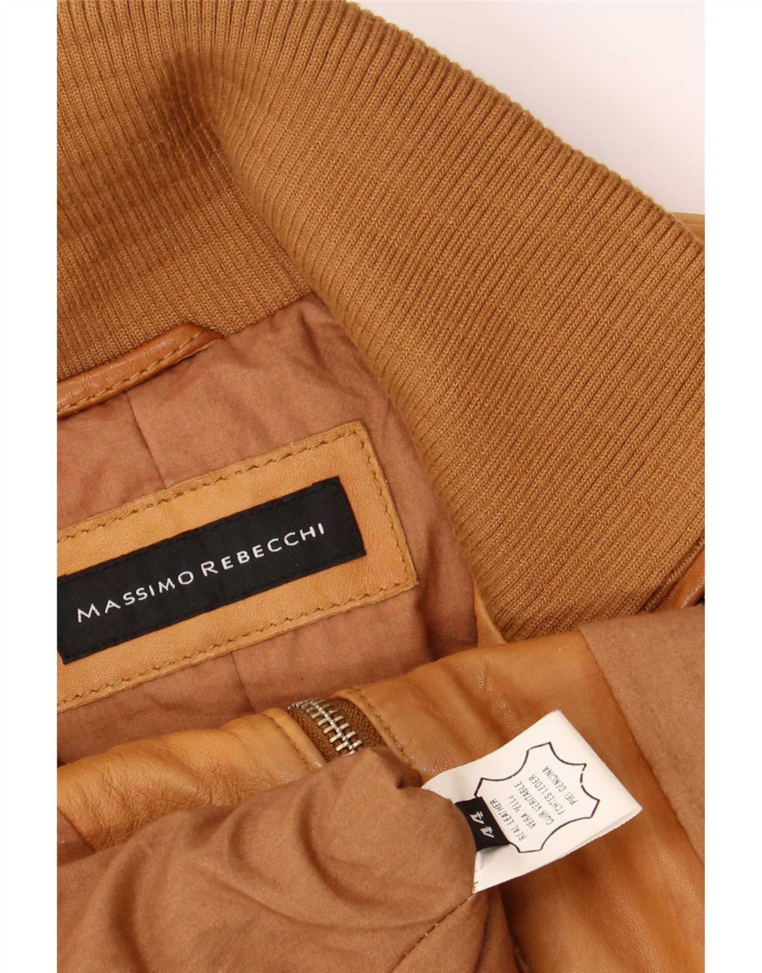 Giubbotto Bomber in Pelle da Donna Massimo Rebecchi IT 44 Marrone Medio