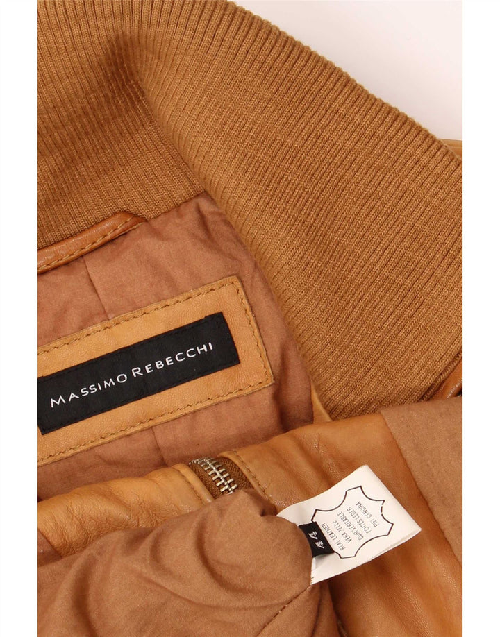 Giubbotto Bomber in Pelle da Donna Massimo Rebecchi IT 44 Marrone Medio