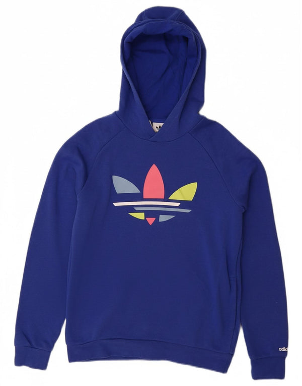 Felpa con cappuccio grafica ADIDAS per ragazze 11-12 anni in cotone blu