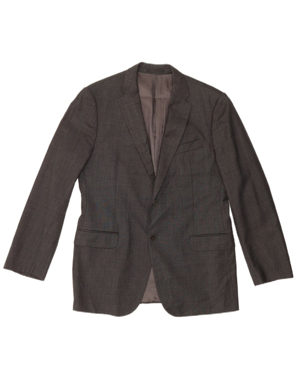 Giacca blazer da uomo a 2 bottoni Armani Collezioni IT 50 Large in lana grigia