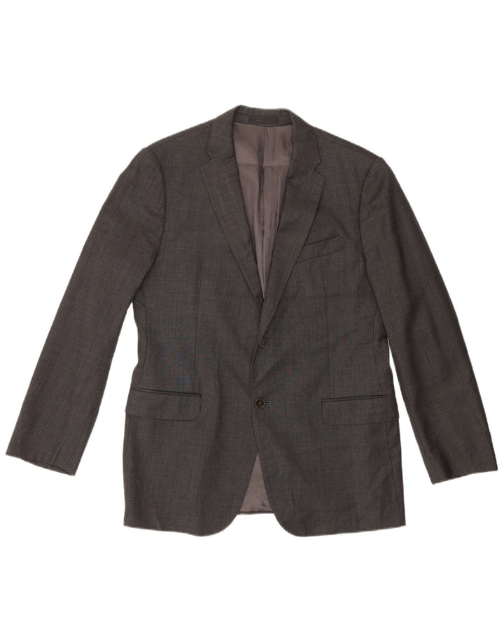 Giacca blazer da uomo a 2 bottoni Armani Collezioni IT 50 Large in lana grigia