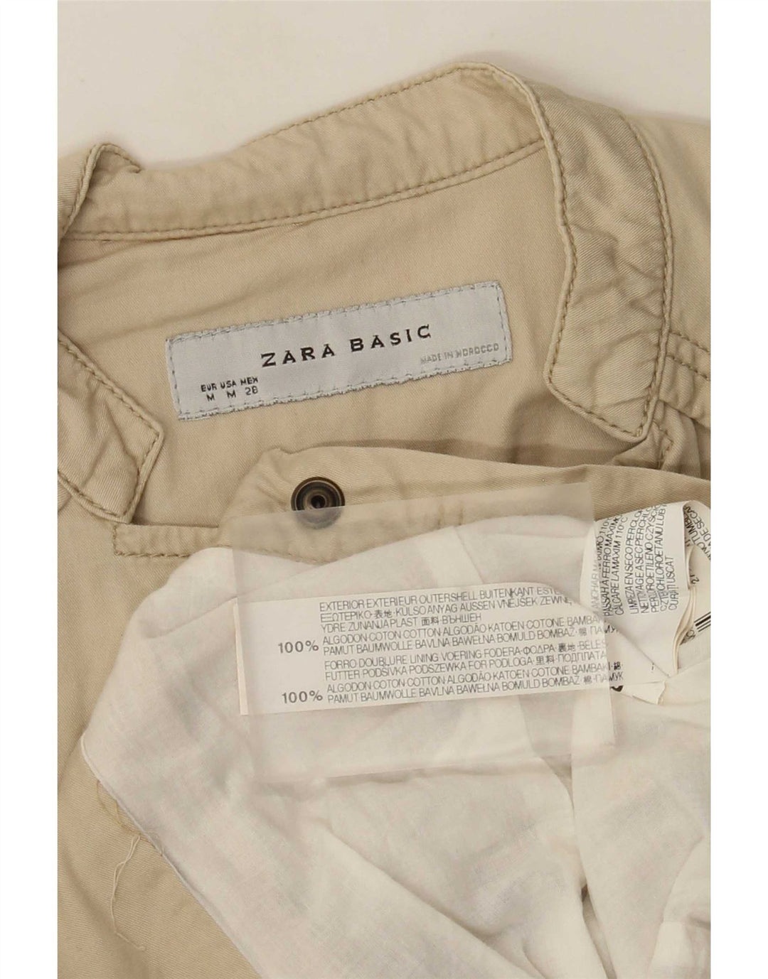 Giubbotto bomber da donna Zara UK 12 cotone beige medio
