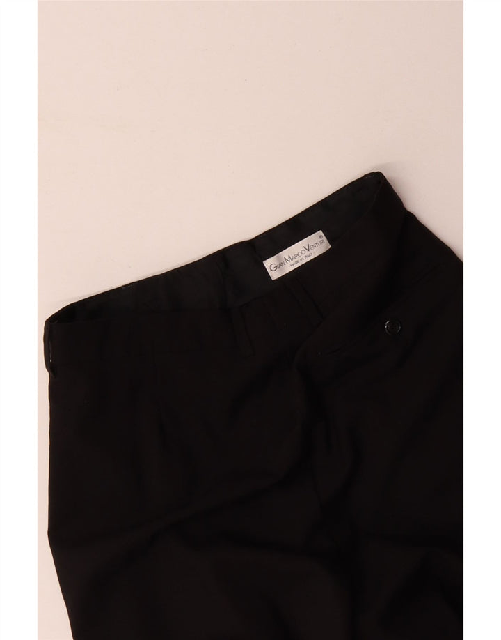 GIAN MARCO VENTURI Pantaloni da abito da uomo con pegging W30 L35 Nero
