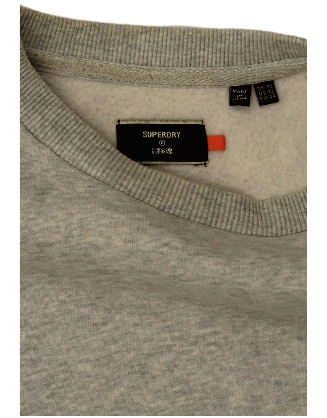 Felpa oversize da donna Superdry Maglione UK 16 Large Grigio Cotone