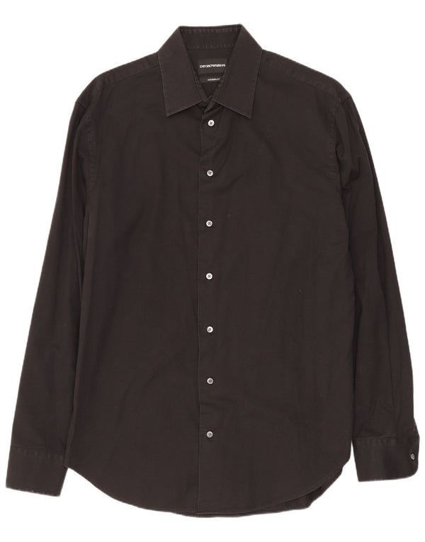 Camicia da uomo Modern Fit Emporio Armani taglia 40 15 3/4 media nera