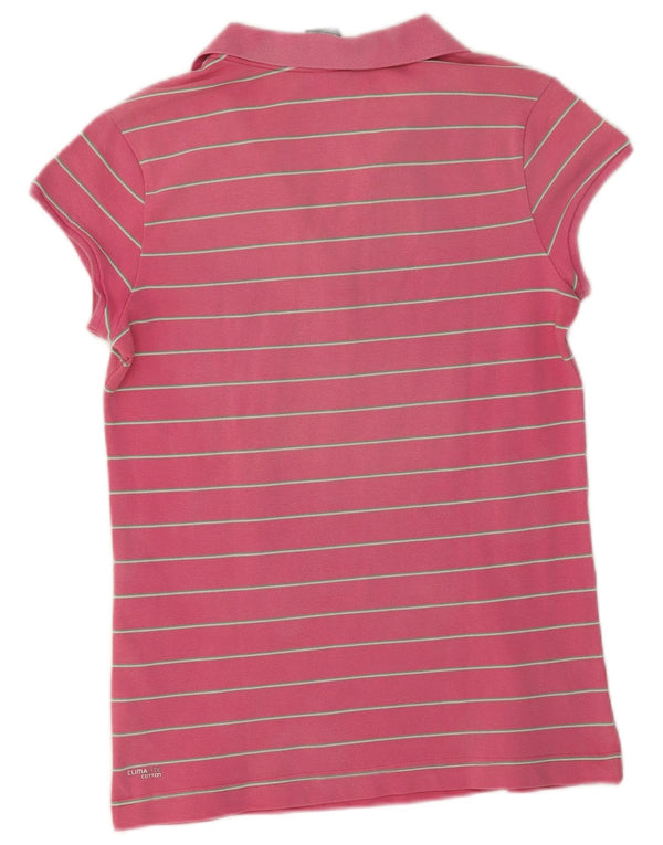 Polo Adidas da donna Clima 365 UK 16 grande cotone gessato rosa