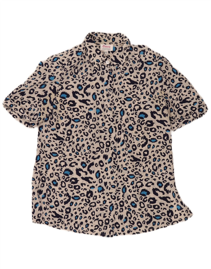 Cherie Camicia Camicetta da Donna IT 42/44 Stampa Animalier Media Multicolore