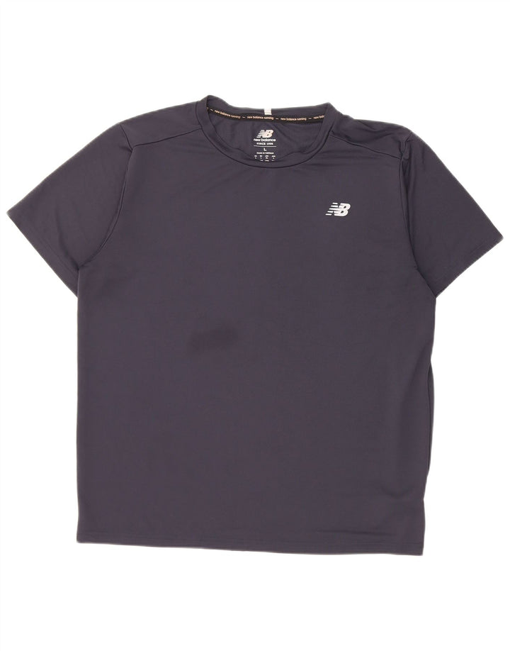 T-shirt da uomo New Balance Top Large in poliestere blu navy