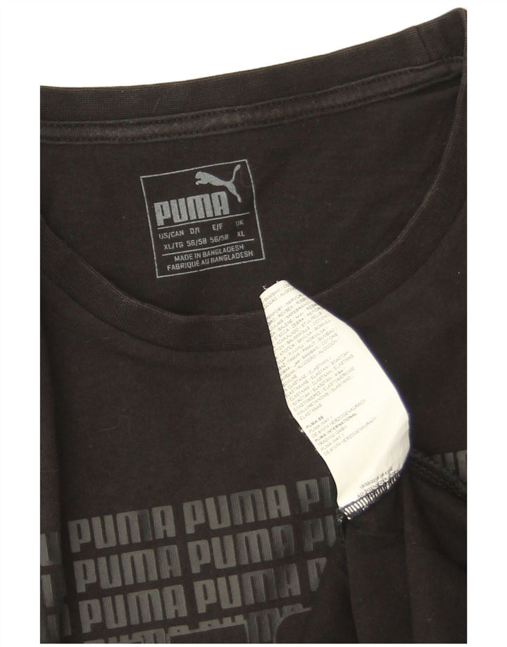 T-shirt grafica da uomo Puma Top XL in cotone nero