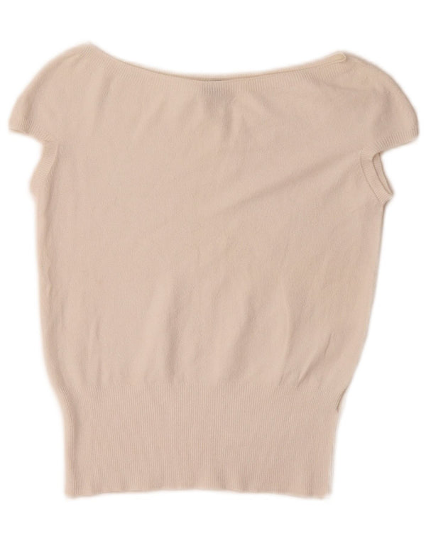 Top corto da donna Oasis in camicetta UK 10 piccolo in viscosa bianca