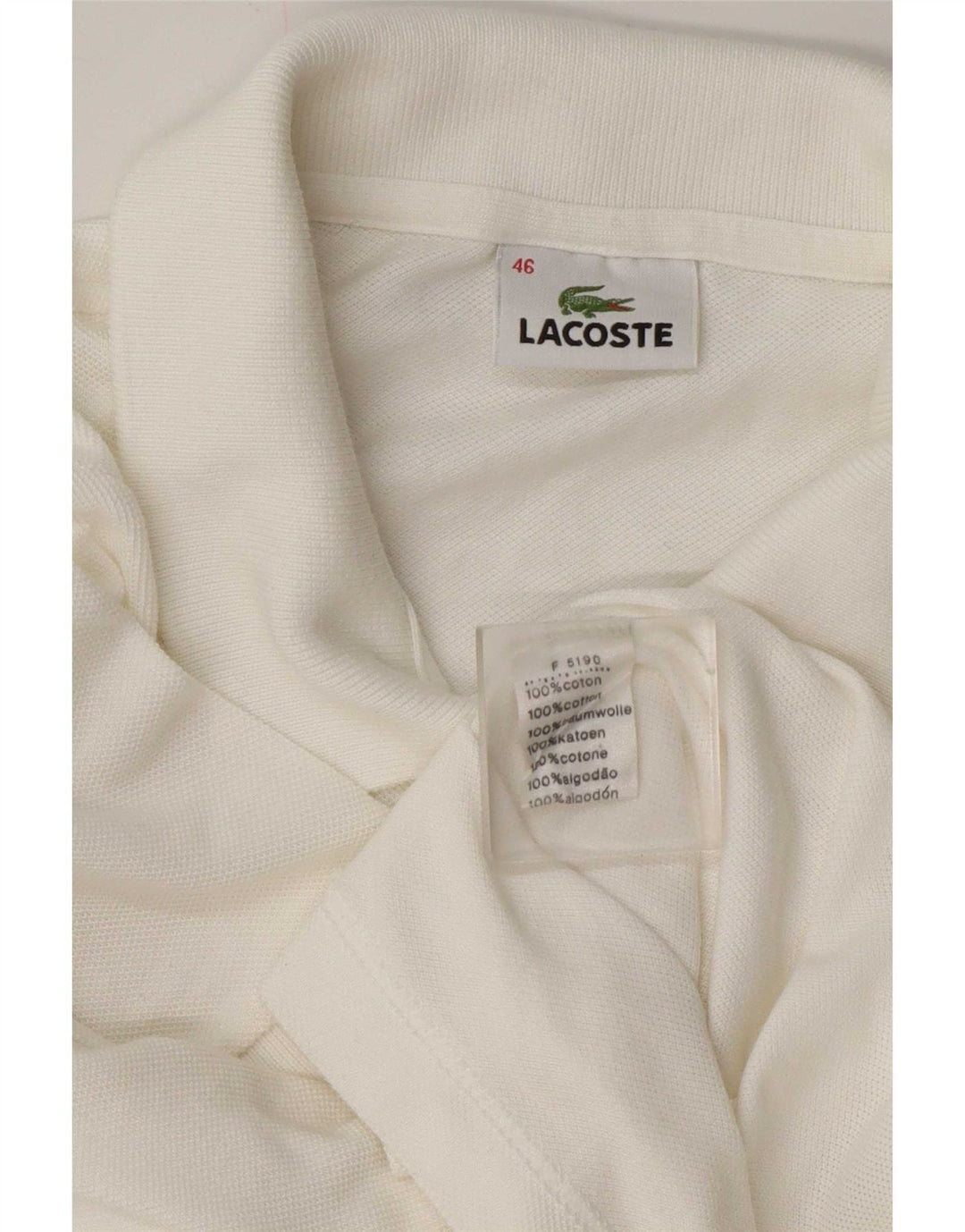 Polo da donna Lacoste taglia 46 XL in cotone bianco