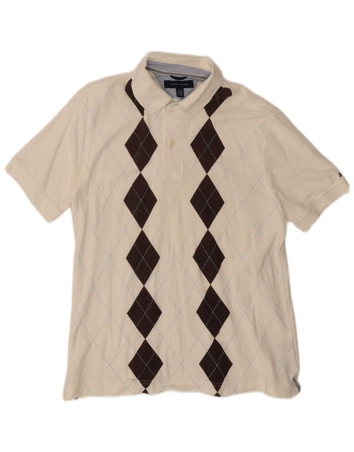 Polo da uomo Tommy Hilfiger Medium White Argyle/Diamond Cotton