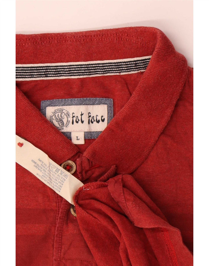 Polo da uomo Fat Face Large in cotone color block rosso