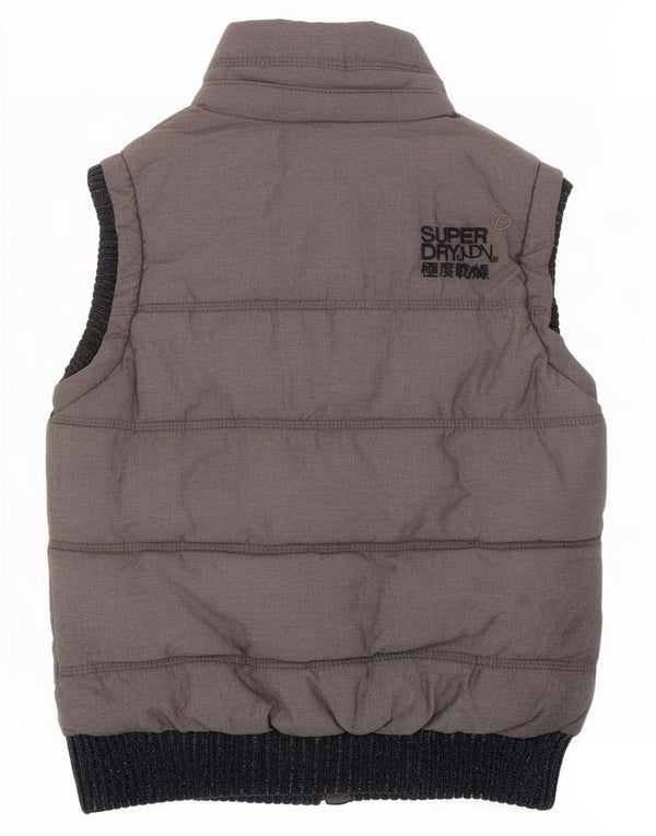 Gilet imbottito oversize da donna Superdry UK 6 XS in cotone color block grigio