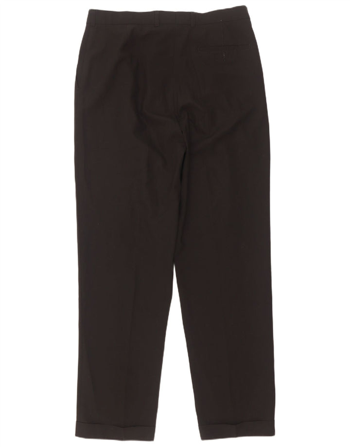 Pantaloni da abito con pegging da uomo Marks & Spencer W34 L33 poliestere nero