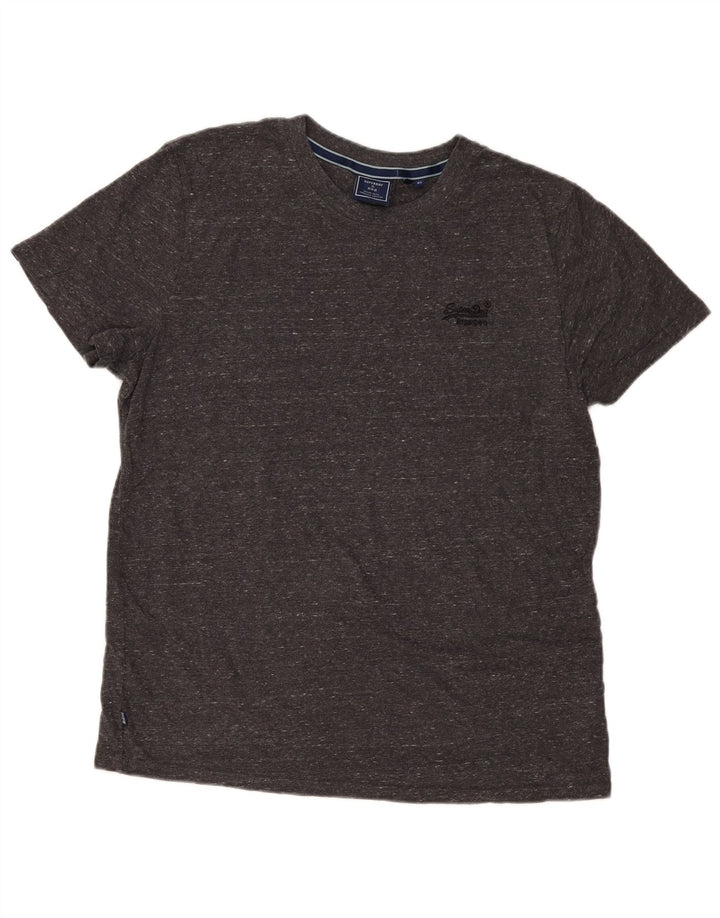 T-shirt da uomo Superdry Top XL in cotone chiazzato grigio