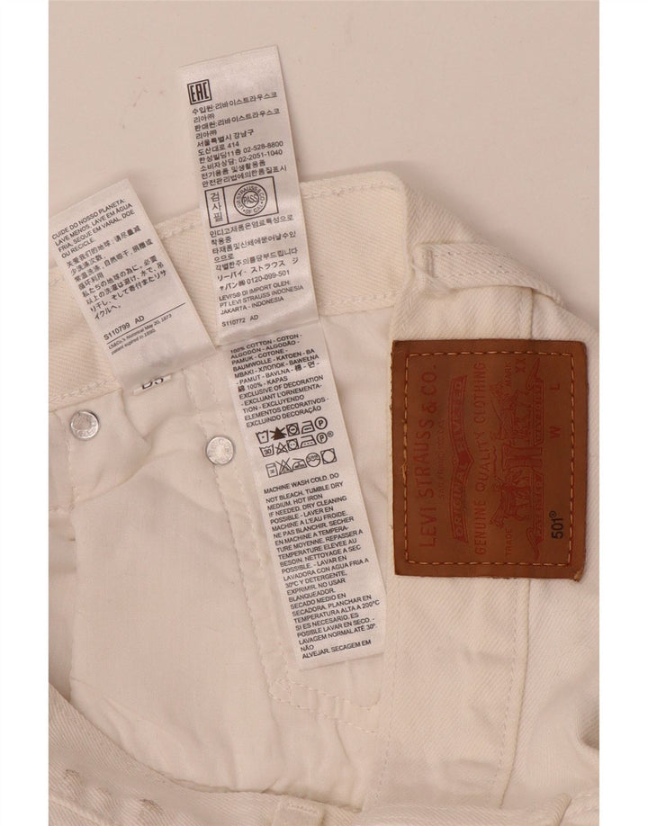 Jeans dritti Levi's 501 da donna W29 L28 cotone bianco