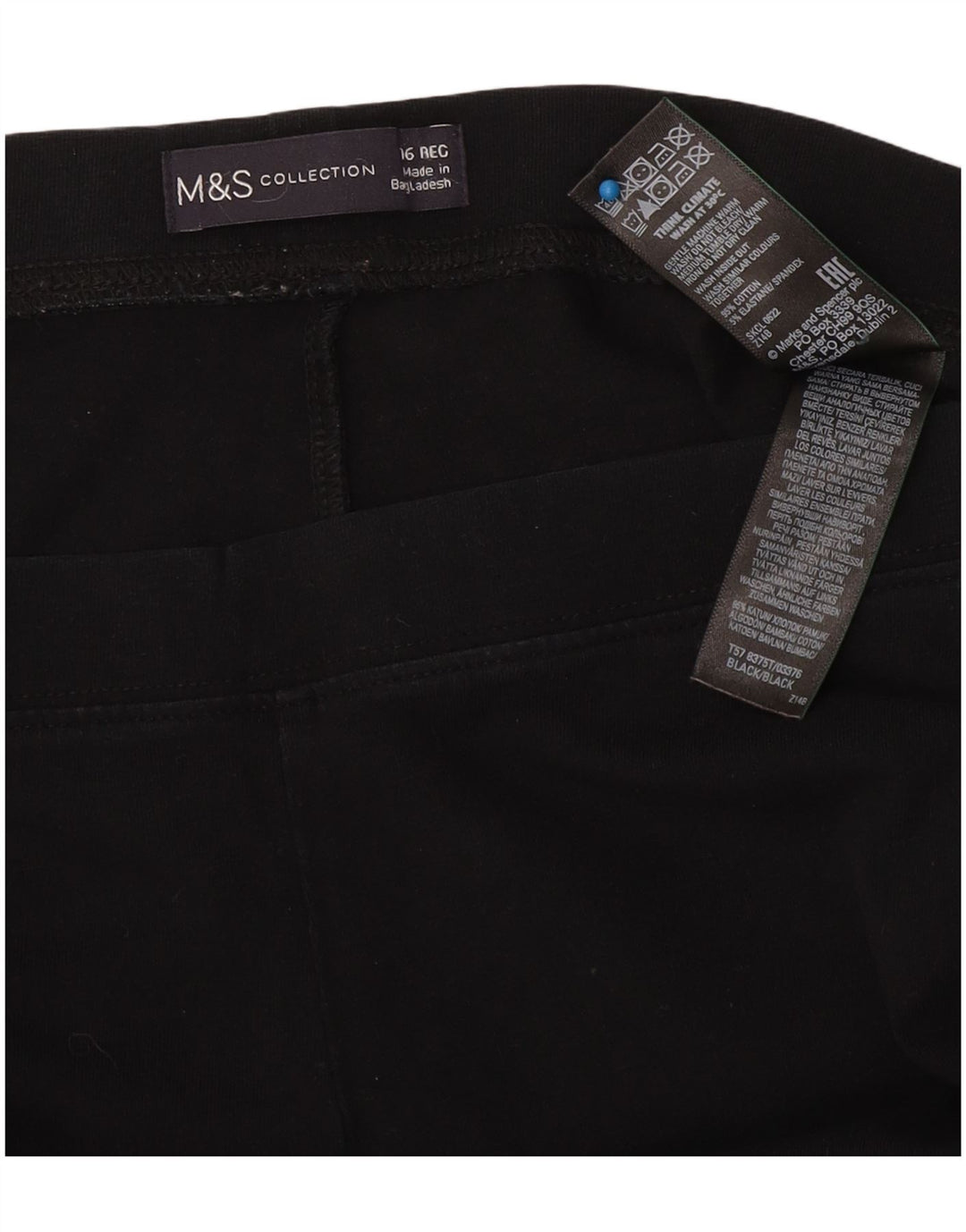 Leggings da donna Marks & Spencer UK 16 grande cotone nero