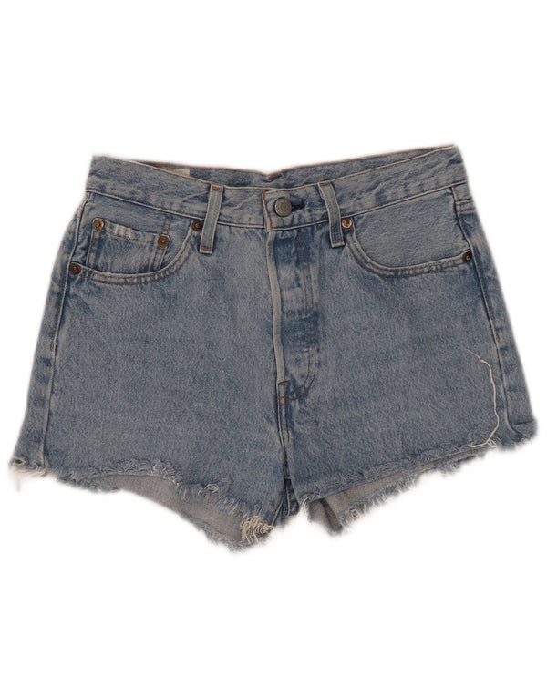 Pantaloncini Levi's da donna 501 in denim invecchiato W25 XS cotone blu