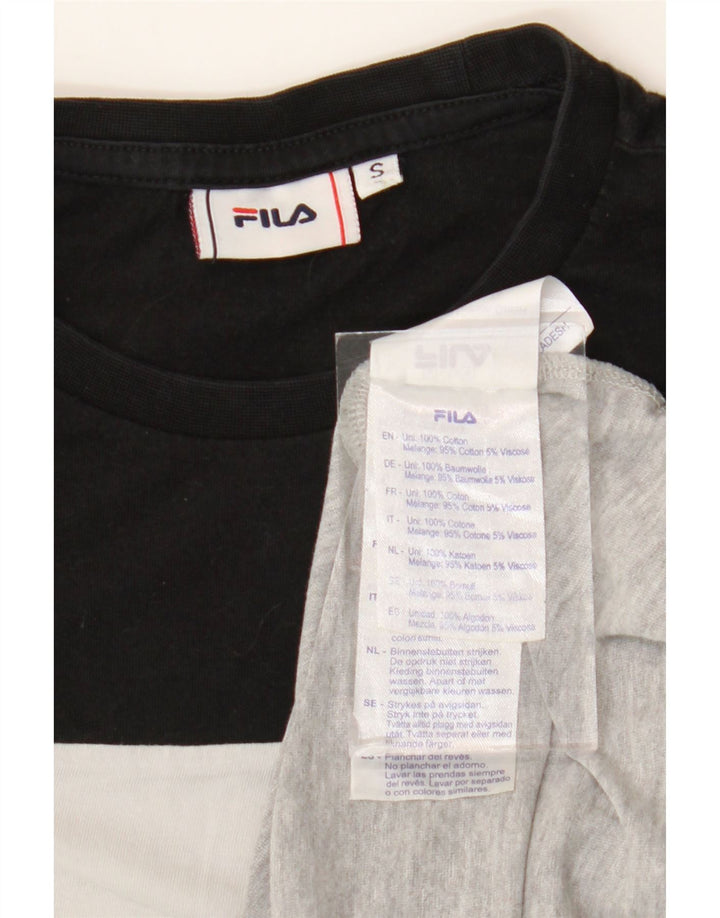 T-shirt grafica da uomo Fila Top Small in cotone color block multicolore