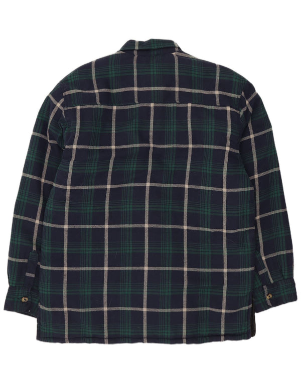 Champion Totnes Camicia da uomo in flanella da boscaiolo, grande motivo a quadri blu navy