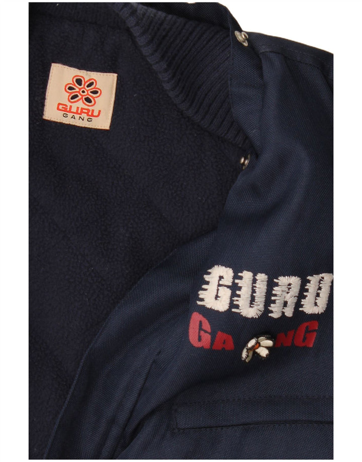 Giubbotto bomber grafico da donna Guru UK 16 grande blu navy