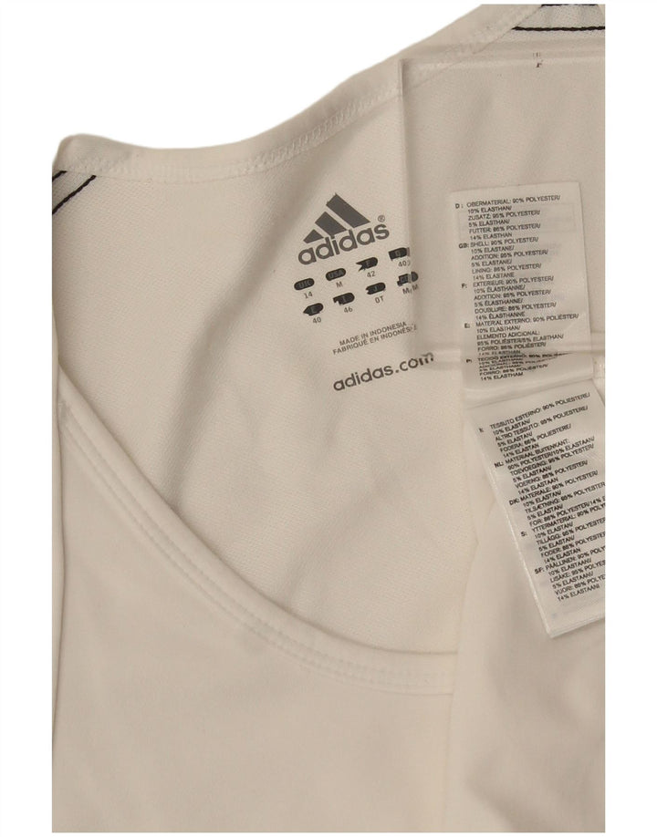 T-shirt Adidas Climacool da donna Top UK 14 poliestere bianco medio