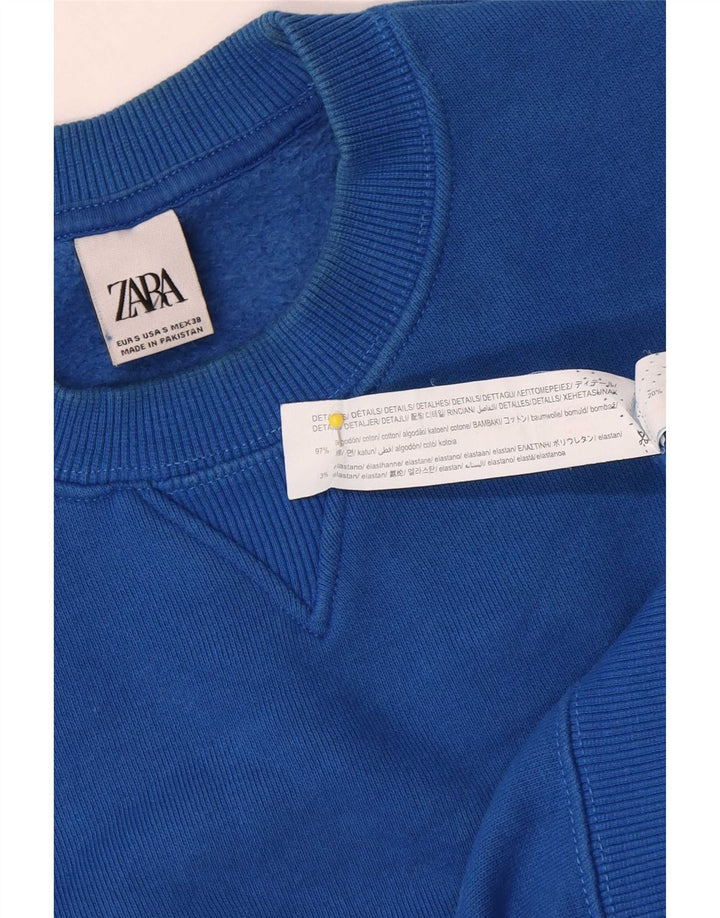 Felpa ampia da uomo Zara, vestibilità ampia, piccola, in cotone blu