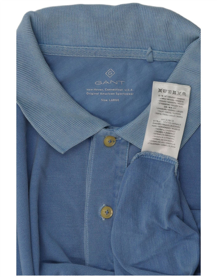 Polo da uomo Gant grande in cotone blu