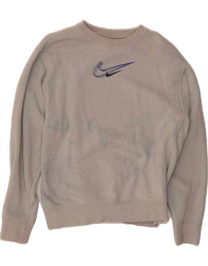 NIKE Mens Graphic Sweatshirt Jumper Small Grey Vintage Nike and Second-Hand Nike from Messina Hembry 