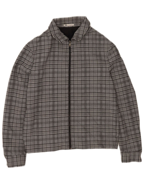 Giubbotto bomber da uomo Zara UK 38 Poliestere a quadri grigio medio